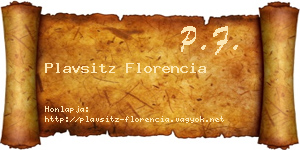 Plavsitz Florencia névjegykártya